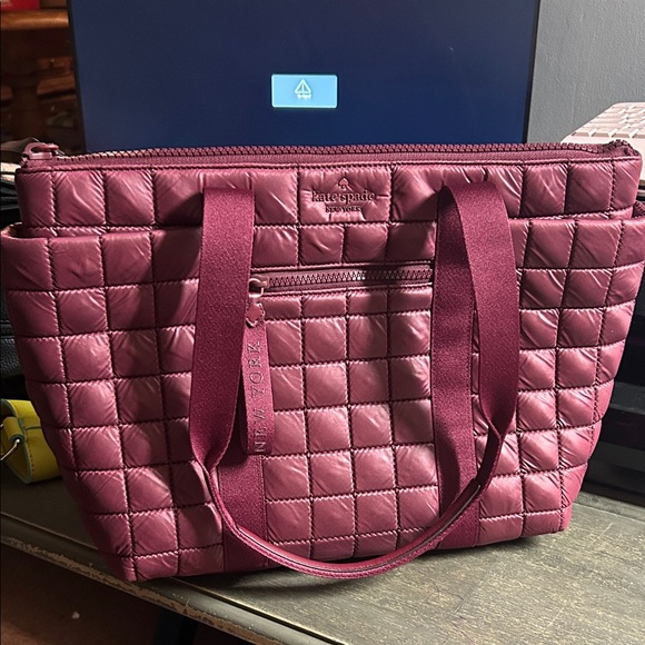 kate spade Quilted Plum Tote Bag - Picture 1 of 6